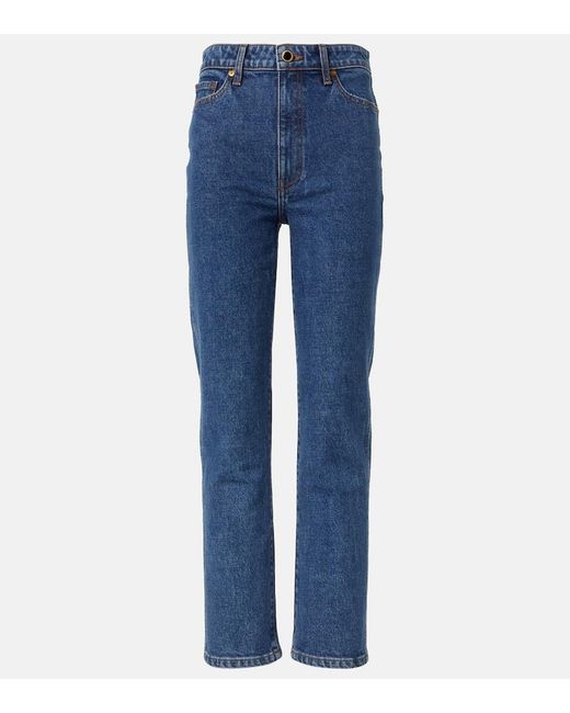 Jeans Rectos Abigail De Tiro Alto Khaite de color Blue