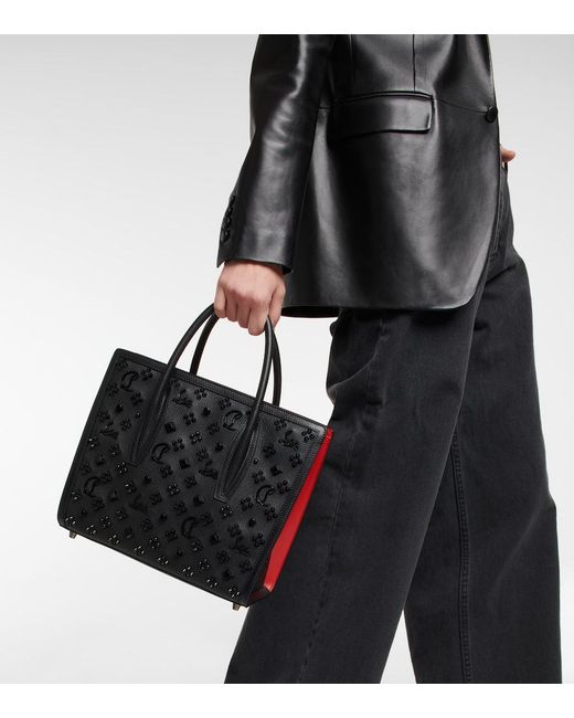 Christian Louboutin Black Paloma Medium Embellished Leather Tote