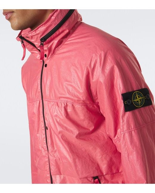 Stone Island Pink Compass Hooded Jacket for men