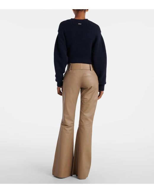 Dorothee Schumacher Brown Sleek Statement Iii Flared Leather Pants