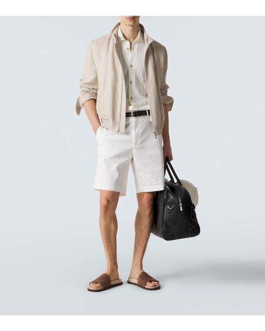 Brunello Cucinelli Brown Suede Slides for men