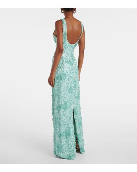 Jonathan Simkhai Green Maxikleid Bex Mit Pailletten