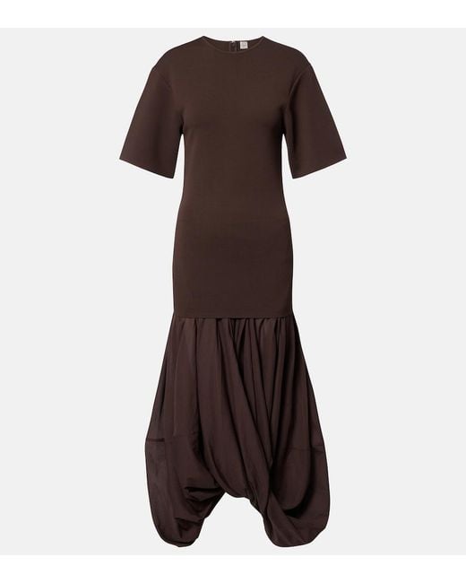Totême Brown Cocoon Jersey Midi Dress
