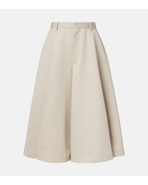 Bottega Veneta White Cotton And Silk Twill Culottes