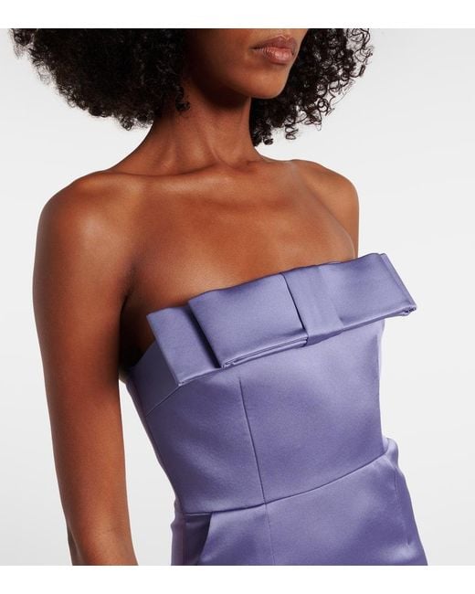 Vestido De Fiesta Sisu De Saten Con Lazo The New Arrivals Ilkyaz Ozel de color Purple
