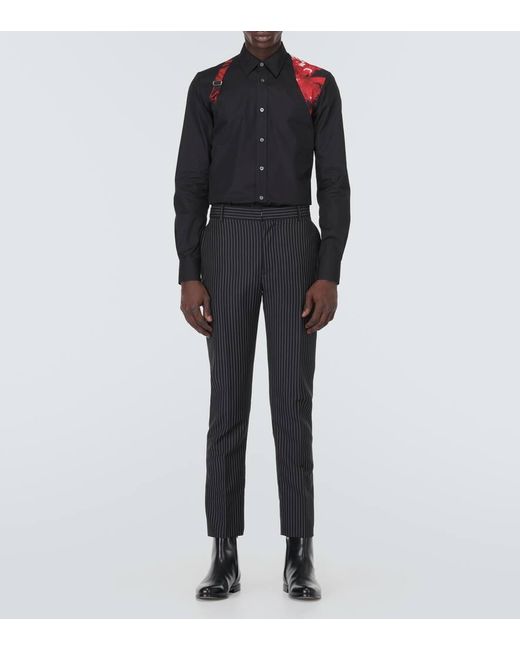 Alexander McQueen Hemd Harness aus Baumwollpopeline in Black für Herren