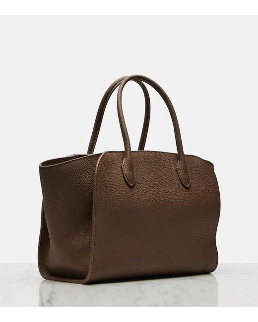 The Row Brown Marlo 12 Leather Tote Bag