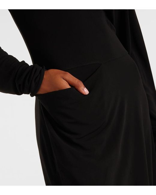 Lemaire Black Maxikleid Aus Crepe-Jersey