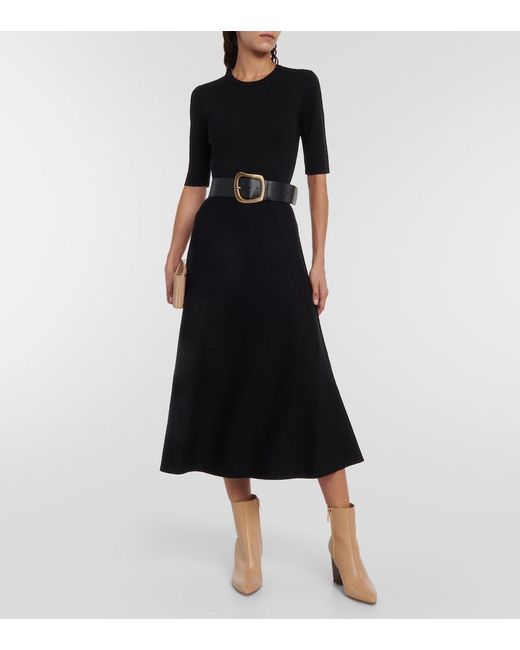Gabriela Hearst Black Seymore Wool, Cashmere, And Silk Dress