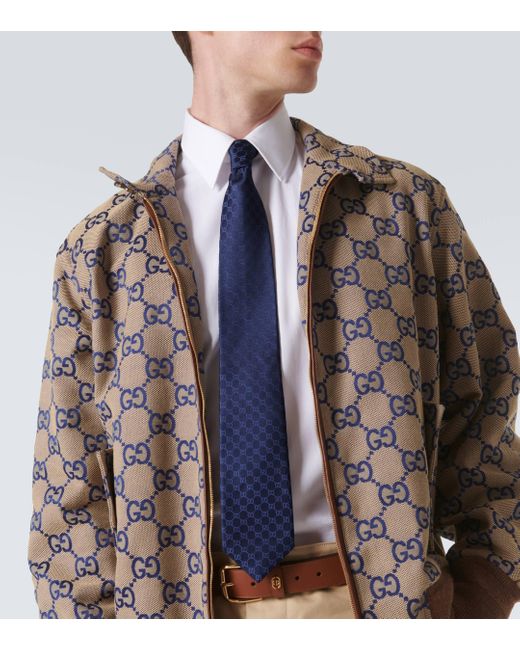 Cravate en soie GG Gucci pour homme en coloris Blue