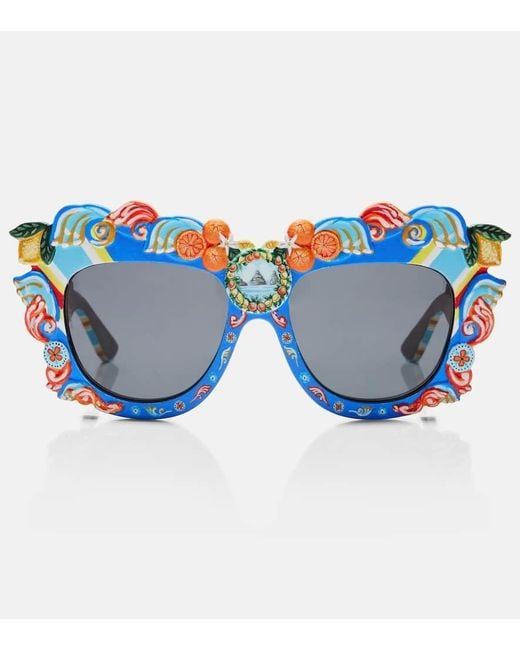 Dolce & Gabbana Blue Taormina Square Sunglasses