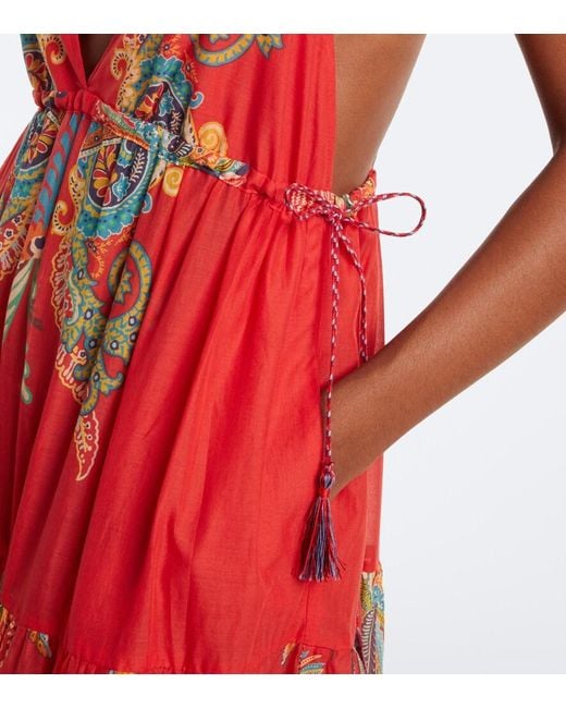 Etro Printed Tiered Cotton Maxi Dress