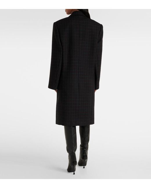 Wardrobe NYC Black Oversized Checked Virgin Wool Coat