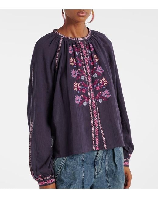 Blouse Lynne Brodee En Coton Isabel Marant en coloris Blue