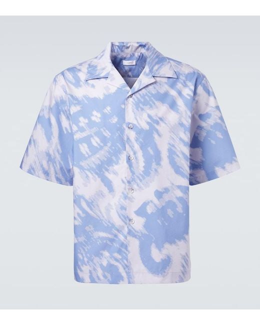 Camicia Bowling di Commas in Blue da Uomo
