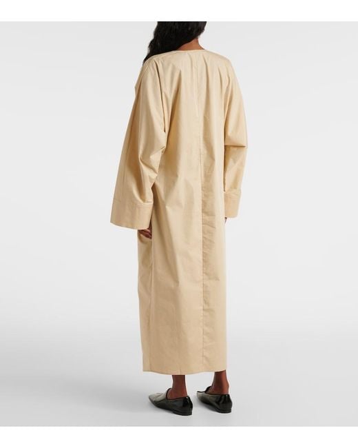 TOVE Natural Ailin Draped Cotton Midi Dress