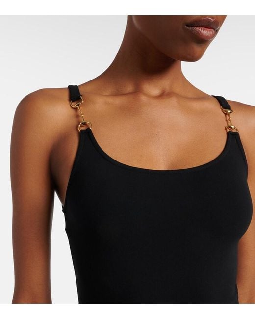 Gucci Black Horsebit Jersey Minidress