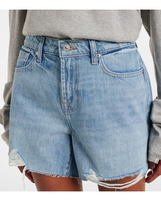 7 For All Mankind Blue Distressed Jeansshorts Monroe