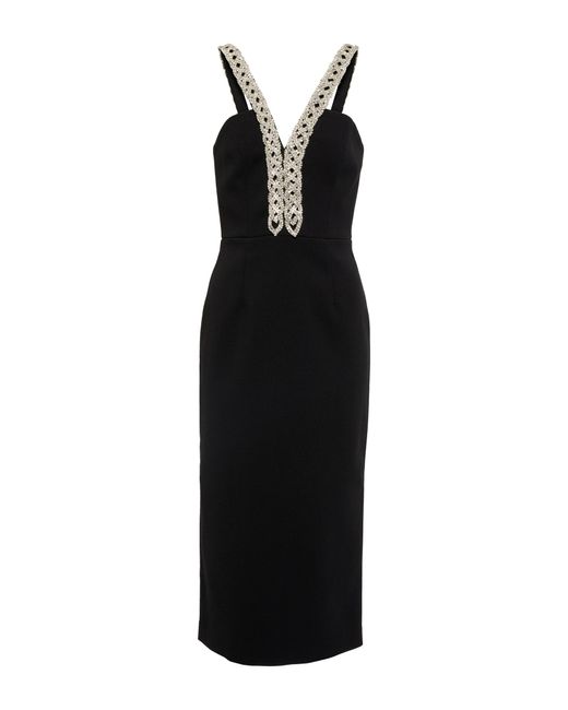 Rebecca Vallance Grace Embellished Midi Dress in Black | Lyst