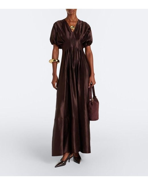 Joseph Black Nova Pleated Linen And Silk Maxi Dress