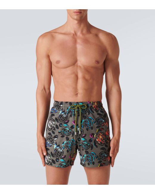 Vilebrequin Green Moorise Printed Swim Trunks for men