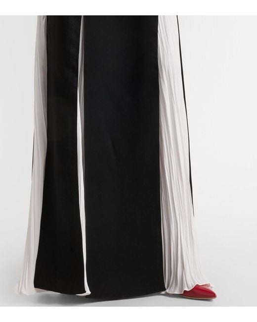 Marmar Halim Black Silk-Blend Crepe Gown