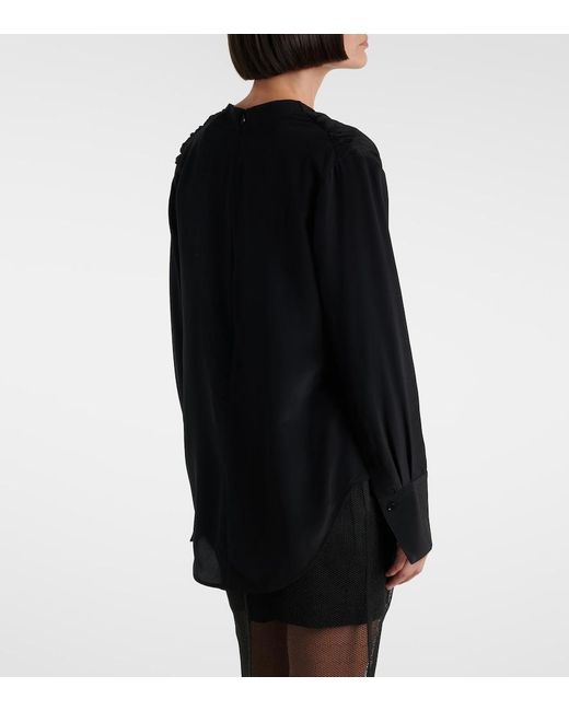 Victoria Beckham Black Silk Crepe De Chine Blouse