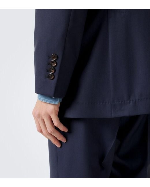 Brunello Cucinelli Blue Virgin Wool Suit for men