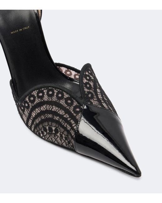 Tom Ford Black Lace And Patent Leather Pumps