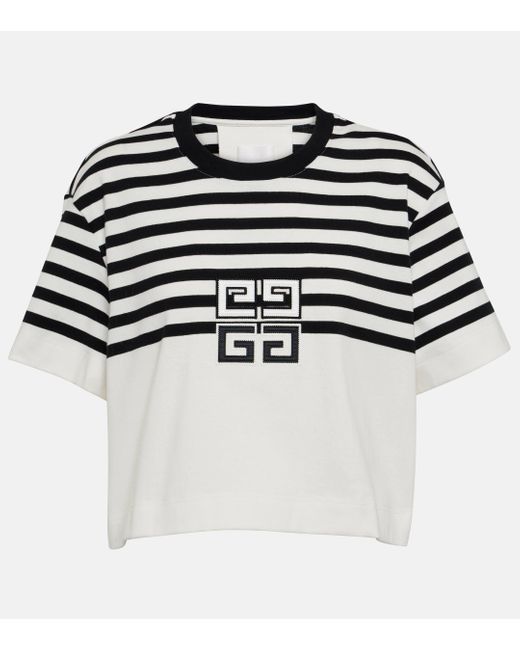 Givenchy White 4g Cropped Cotton Jersey T-shirt