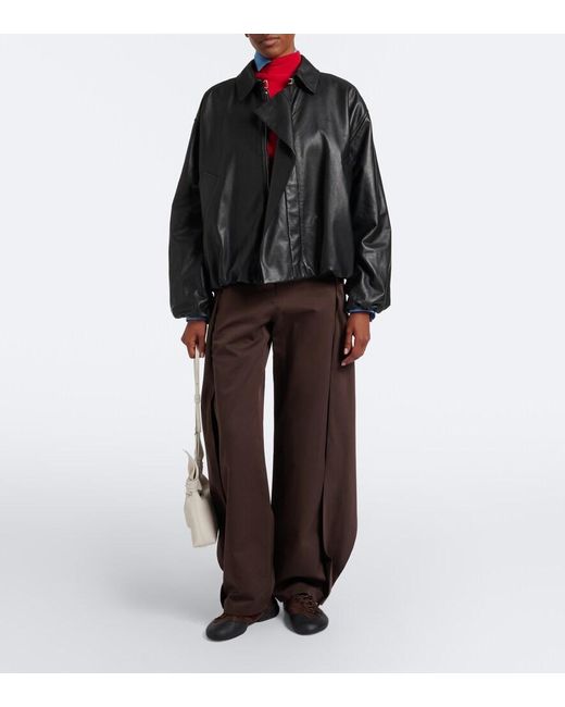 Loewe Black Leather Blouson Jacket