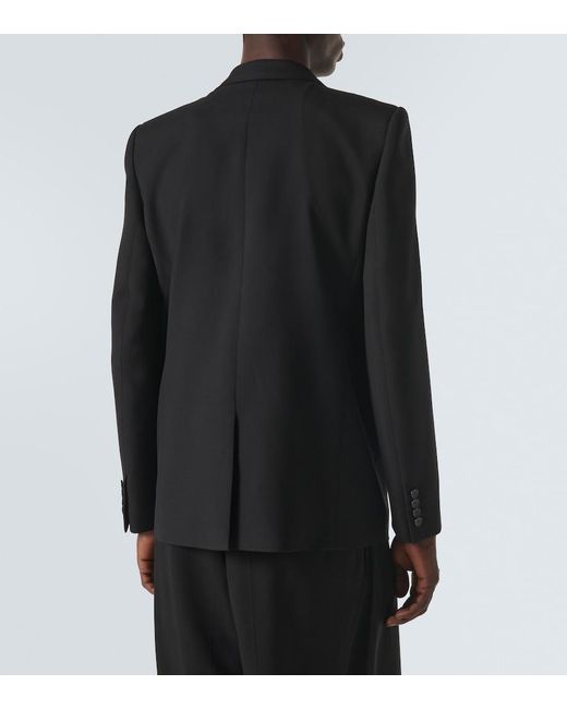 Saint Laurent Black Double-Breasted Wool Blazer for men
