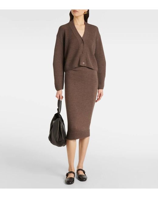 Gonna Midi Melk di Max Mara in Brown