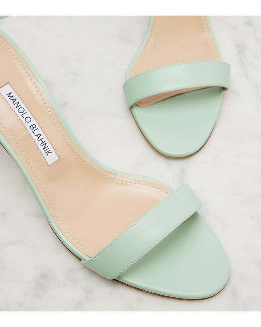 Manolo Blahnik Metallic Chaos Leather Sandals