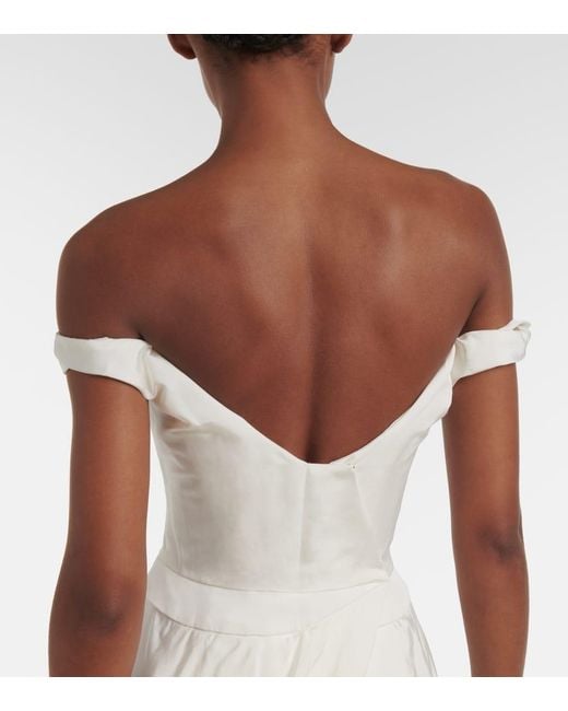 Vivienne Westwood White Bridal Tabitha Off-Shoulder Faille Gown