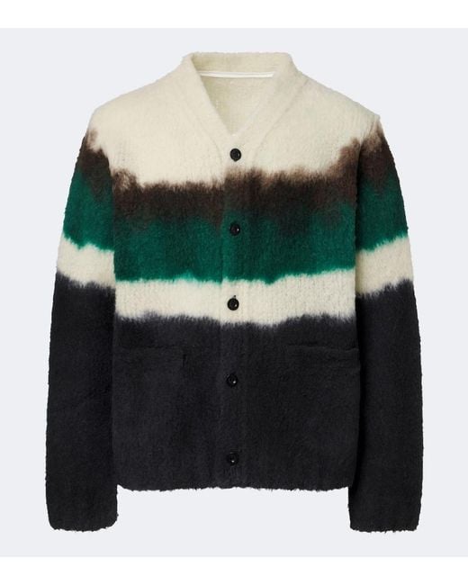 Sacai Green Wool-Blend Polo Sweater for men