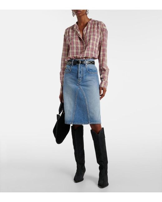 Isabel Marant Blue Fiali Denim Midi Skirt