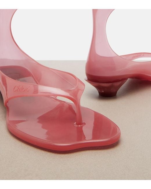 Chloé Pink Jelly Tpu Thong Sandals