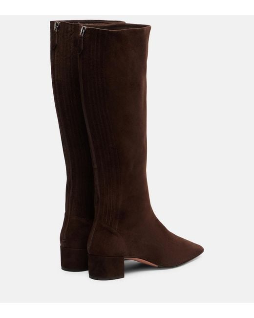 Aquazzura Brown Saint Honore 35 Suede Knee-High Boots