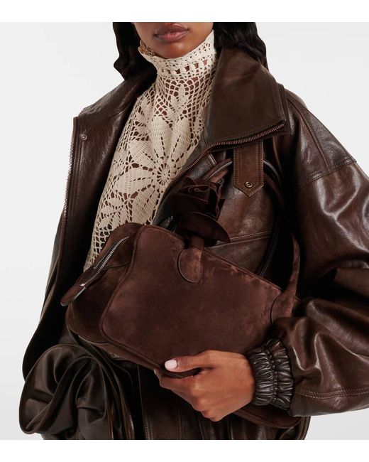 Magda Butrym Brown Brigitte Small Suede Shoulder Bag