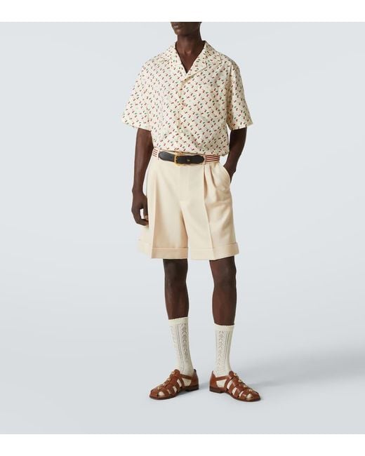 Camisa Bowling De Popelin De Algodon Estampada Valentino de hombre de color White