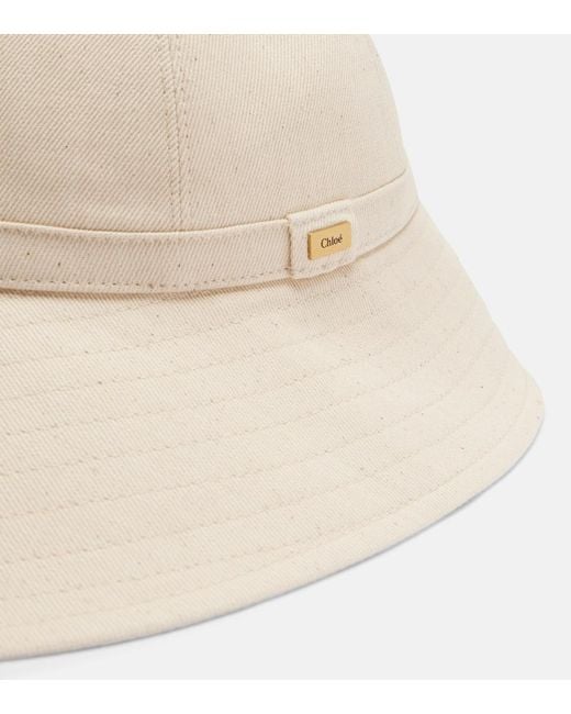 Chloé Natural Cotton-Blend Bucket Hat
