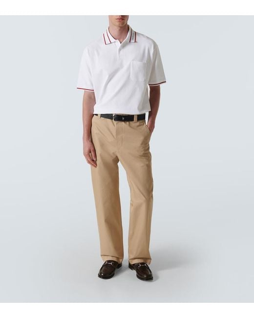 Gucci White Logo Cotton Polo Shirt for men