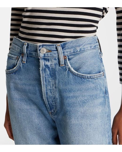 Agolde Blue '90S Mid-Rise Straight Jeans