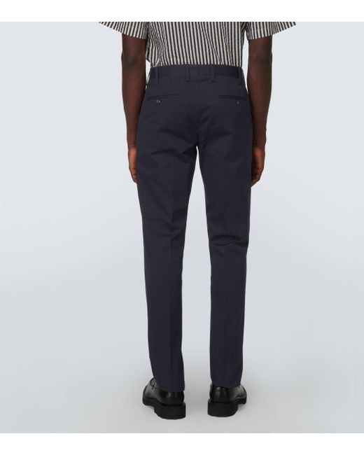 Lardini Blue Straight Cotton Pants for men