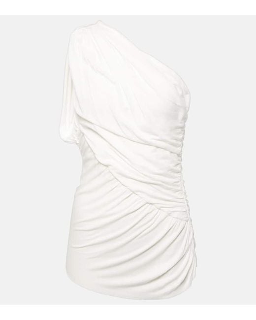 Top asimetrico Amira Lilies de jersey Rick Owens de color White
