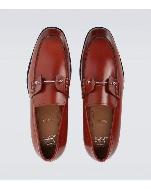 Christian Louboutin Red Chambeliss Leather Loafers for men