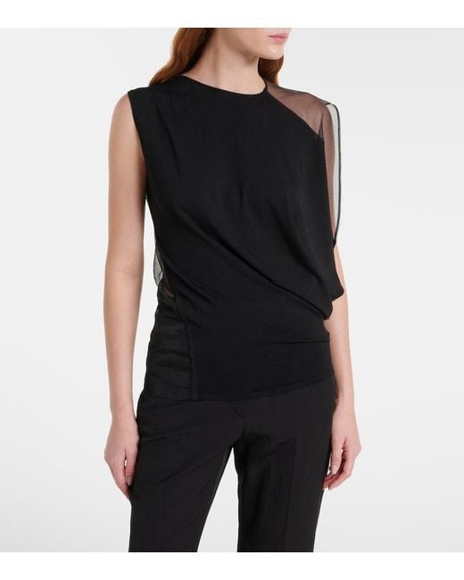 Sportmax Black Geranio Asymmetric Top