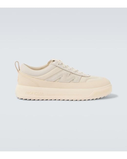 Moncler White Monpulse Altive Leather-Trimmed Sneakers for men