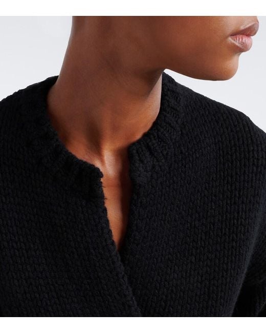Extreme Cashmere Black N°384 Ginza Cashmere Wrap Cardigan